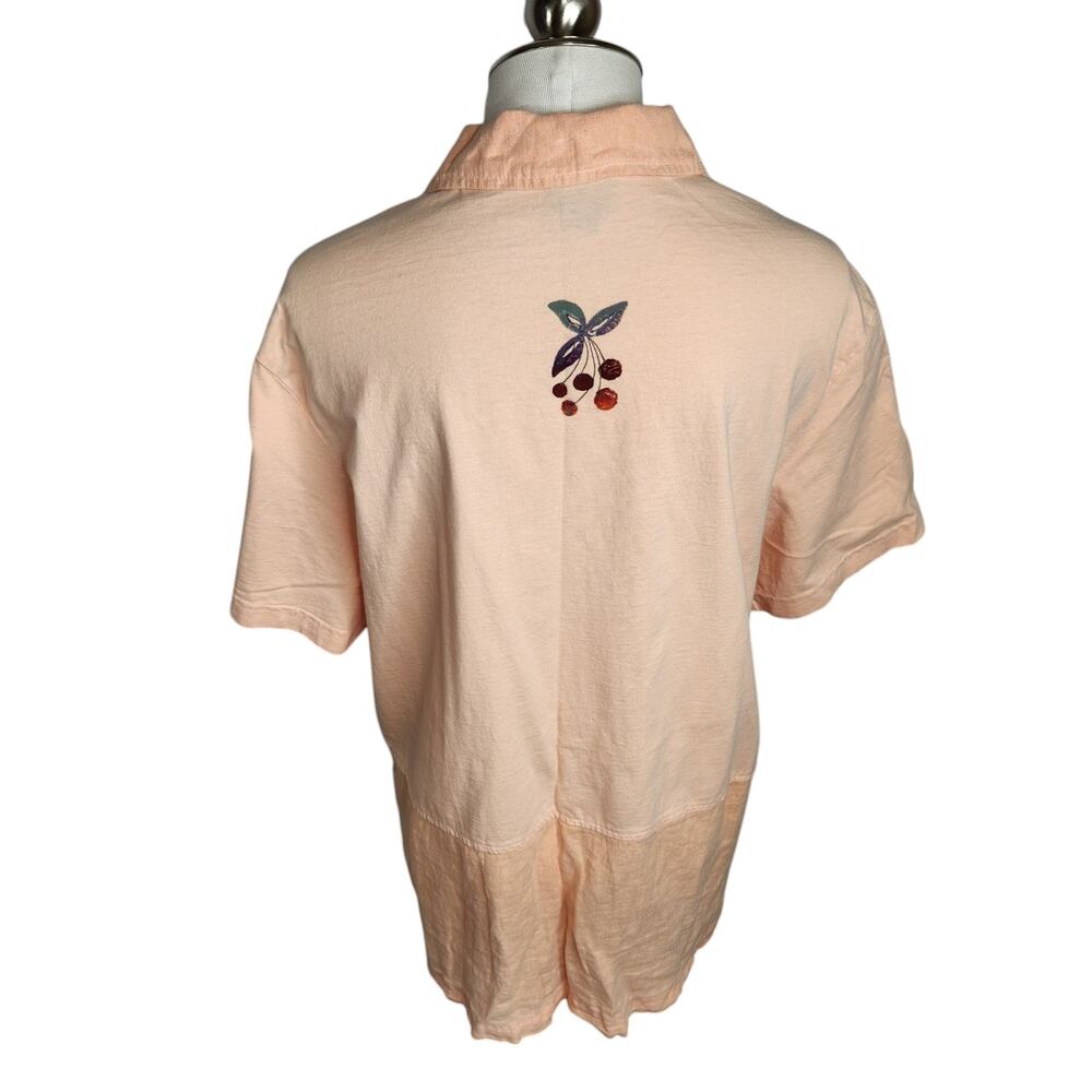 Cactus Short Sleeve Tunic Top Painted Hummingbird Cherries Women's‎ Large USA - Picture 9 of 12